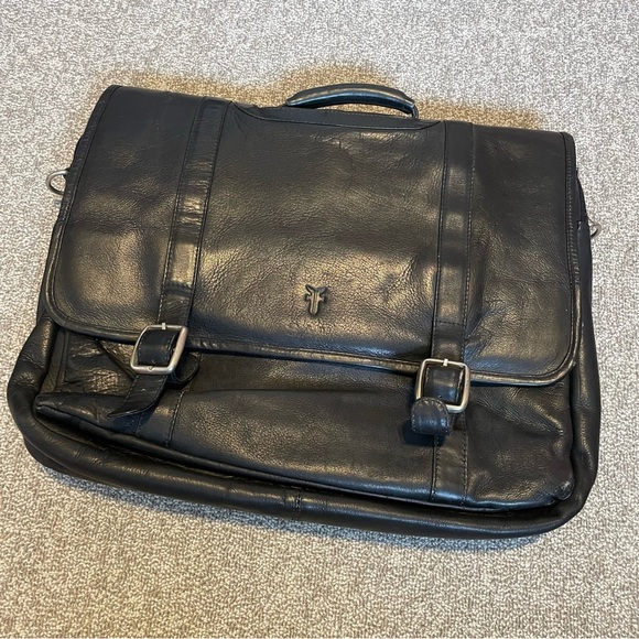 Frye Other - Frye Black  Leather Messenger Laptop Bag